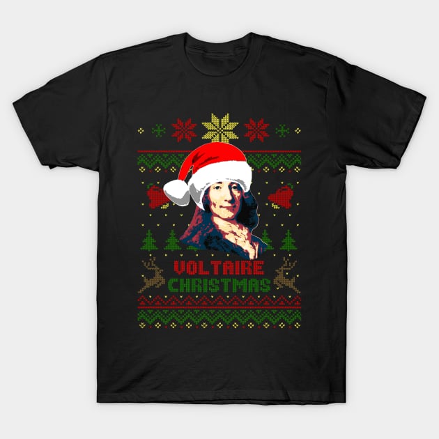 Voltaire Christmas T-Shirt by Nerd_art